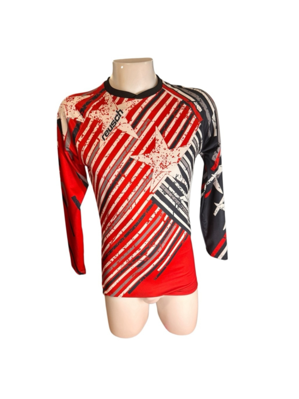Men's Reusch Red Black White Patriot II Profit Long Sleeve Jersey size l